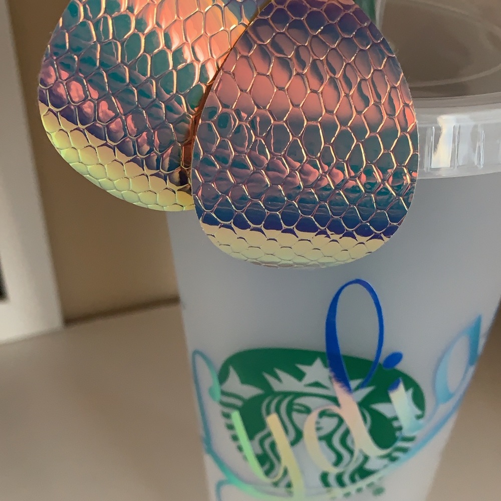 Personalized Starbucks cold cup & matching earring
